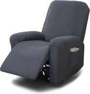 POKROWIEC NA FOTEL DUŻY ROZCIĄGLIWY MIĘKKI ELASTYCZNY 4 CZĘŚCI KIESZEŃ