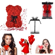 MIŚ Z PŁATKÓW RÓŻ PREZENT NA URODZINY WALENTYNKI DLA UKOCHANEJ DZIEŃ KOBIET