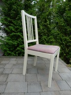 KRZESŁA tapicerowane z IKEI drewniane białe - komplet 4 sztuki