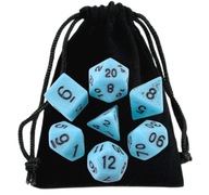 Zestaw Kości RPG + sakiewka Warhammer DnD 7 Sztuk Niebieskie