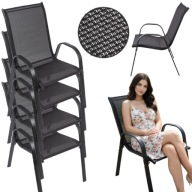 ZESTAW KRZESEŁ OGRODOWYCH 4SZT. METALOWE OGRÓD TARAS DZIAŁKA BALKON BAR