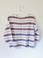 H & M paski sweter crop biały prążki żakardowy S