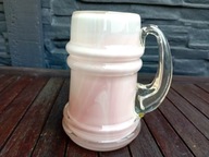 WAZON KUFEL TARNOWIEC Słuczan-Orkusz ŚWINKOWY-RÓŻOWY szkło PRL - STAN BDB