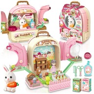 ZABAWKA FARMA DLA DZIECI ZABAWKI KROLIK DOMEK ZABAWKOWY DO ZABAWY PLECAK