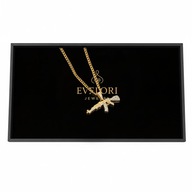 Naszyjnik Złoty KARABIN AK47 Cyrkonie Męski Łańcuch Bling 61cm PREZENT