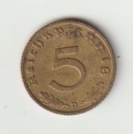 III Rzesza 5 pfennig 1938 D ladny stan
