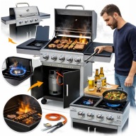 GRILL GAZOWY OGRODOWY NA TARAS RUSZT ŻELIWNY SZAFKA NA BUTLĘ ELEGANCKI