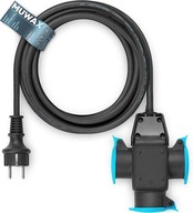 Przedłużacz budowlany 25m z rozgałęziaczem kabel w kauczuku z grubej gumy