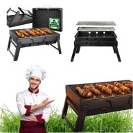 GRILL GRIL OGRODOWY WĘGLOWY SKŁADANY W WALIZKE PORĘCZNY TURYSTYCZNY BBQ