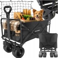 WÓZEK TRANSPORTOWY OGRODOWY TURYSTYCZNY DUŻY SKŁADANY NA PLAŻĘ 120L SIATKA