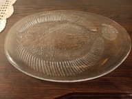 KOSTA BODA Goran Warff MARINA RYBA FLĄDRA PATERA OWALNA SZKŁO SZWECJA 32 cm