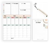 PLANER KALENDARZ XXL TABLICA MAGNETYCZNA NA LODÓWKĘ SUCHOŚCIERALNA