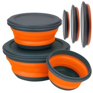 MISKI KUCHENNE składane 3 sztuki z pokrywkami turystyczne zestaw podróżny