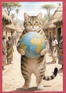 Kot kotek koty rasa harce kot w życiu człowieka pocztówka