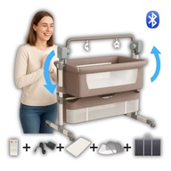 ŁÓŻECZKO KOŁYSKA DZIECIĘCA Z FUNKCJĄ AUTOMATYCZNEGO BUJANIA I GRANIA MUZYKI
