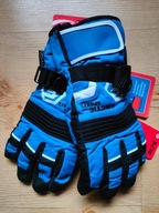 Rękawiczki niebieskie narciarskie ortalionowe zimowe ECHT ARCTIC 10-12 lat