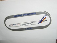 Samolot AIRBUS INDUSTRIE A340 naklejka z PRL