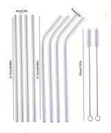 Słomki ze stali nierdzewnej rurki 8 sztuk metalowe 2 czyściki