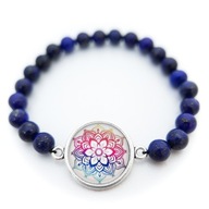 Bransoletka z kamieni kolorowa mandala boho hippie