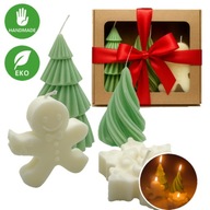 ZESTAW PREZENTOWY kosz BOX ze Świec Sojowych ZAPACHOWYCH NA ŚWIĘTA