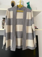 7 SWETER PAPAYA CIENKI PASY ODCIENIE SZAROŚCI