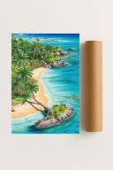 Plakat bez ramy 30x40 cm Wyspa otoczona wodą | Pomysł na Prezent