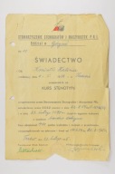 ŚWIADECTWO KURS STENOTYPII TCZEW 1955 r. CIEKAWE