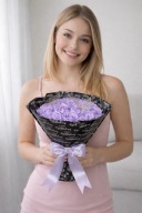 Bukiet który nie więdnie 19 szt. ze wstążki satynowej.bukiet na prezent.