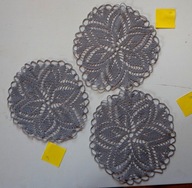 3 serwetki szare okrągłe średnie