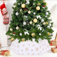 Osłona pod Choinke Osłona Stojaka Biała Śnieżynki 80 cm Dywanik pod Choinkę