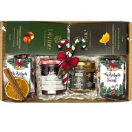 Duży kosz Świąteczny Prezentowy zestaw herbat miód konfitura czekoladki box