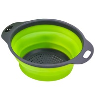 Silikonowy CEDZAK Składany do ODCEDZANIA Zielono SZARY Okrągły KUCHENNY