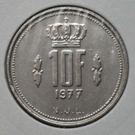 *LUKSEMBURG [0612]*10 franków 1977 Wielki książę Jan, Korona, *10F N.J.L.