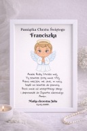 Pamiątka Chrztu Świętego – personalizowany obrazek w ramce a4