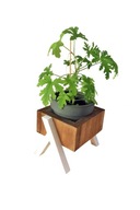 Podstawka drewniana pod doniczkę wielokolorowa DK 20 cm – kwietnik