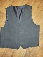 Męska kamizelka garniturowa jednorzędowa zapinana na guziki