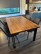 stół z litego drewna dębowego loft metalowe nogi na wymiar