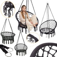 HUŚTAWKA OGRODOWA WISZĄCA KOKON DUŻA FOTEL KOSZ BUJANY BEZ STELAŻA BOHO XL
