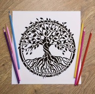 Szablon malarski elastyczny do malowania tortu, drzewo życia, dekoracja