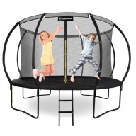 TRAMPOLINA OGRODOWA XXL HYPER MOTION 366 CM 12FT Z DRABINKĄ I SIATKĄ 150 KG