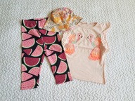 Cool Club legginsy arbuzy bluzka i kapelusz nowe roz 128