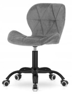 OBROTOWY FOTEL LUGANO| Ciemno szary welur| Czarna noga