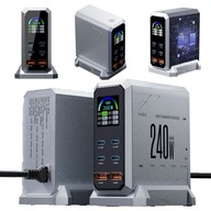 Ładowarka GaN 240W PD3.1 USB-C 6 Portów Szybkie Ładowanie Laptop Telefon