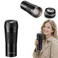 KUBEK TERMICZNY TERMOS GORĄCE NAPOJE KAWA HERBATA SZCZELNA 400 ML CZARNY