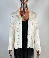 narzutka frędzle boho nietoperz kurtka koszulowa jeansowa dżins haftowana