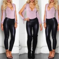 Czarne a'la skórzane spodnie NOWE L (9)