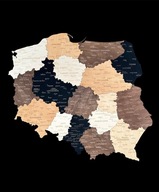 Mapa Polski 100 cm 4 kolory, pomysł na prezent, ozdoba na ścianę