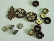 ozdobne oryginał guziki róg metal BAWARIA gajowy myśliwy hand made