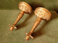 Dwa duże mosiężne świeczniki - para