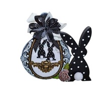 DEKORACJA ŚWIĄTECZNA Z ZAJĄCZKIEM stroik 22cm x 22cm No 1